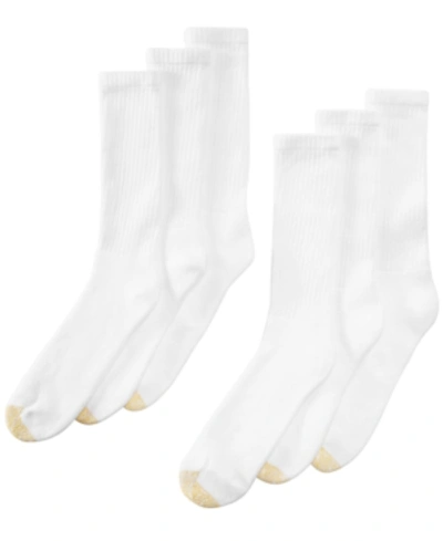 Gold Toe Men's 6-pack Casual Harrington Socks In White
