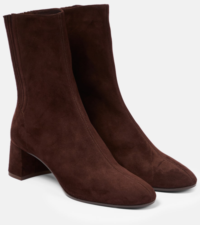 Aquazzura Saint Honore Suede Ankle Boots In Purple