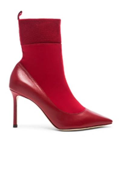 Jimmy Choo Brandon 100 Boots In Red & Red