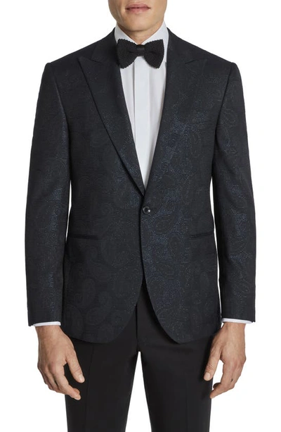 Jack Victor Erie Paisley Dinner Jacket In Navy