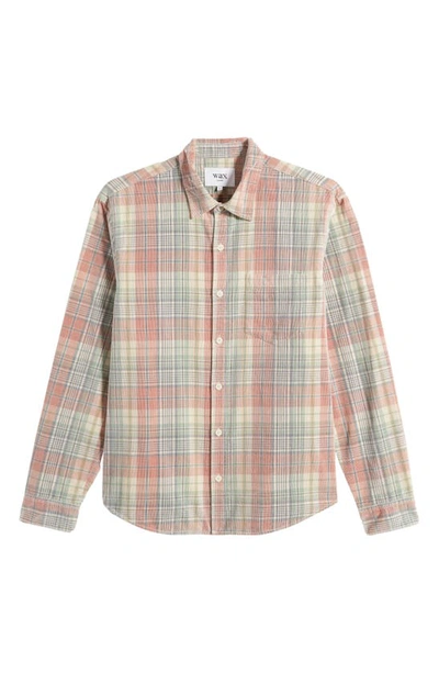 Wax London Shelly Plaid Corduroy Button-up Shirt In Pink