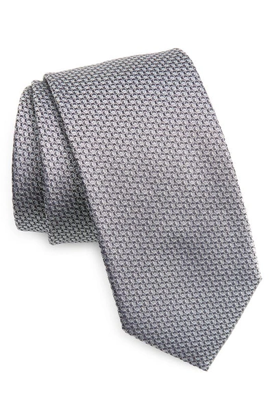 Hugo Boss Geometric Silk Tie In Gray