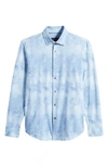 Bugatchi James Ooohcotton® Airbrush Print Button-up Shirt In Air Blue