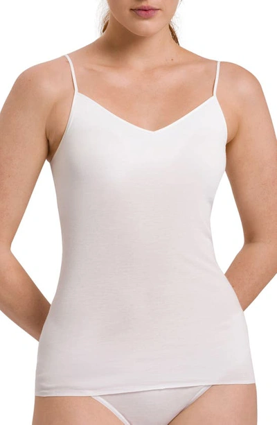 Hanro Seamless Padded Cotton Camisole In Cool Blue