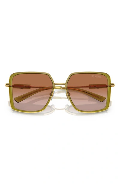 Versace 56mm Gradient Square Sunglasses In Green