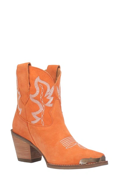Dingo Joyride Suede Cowboy Boot In Orange