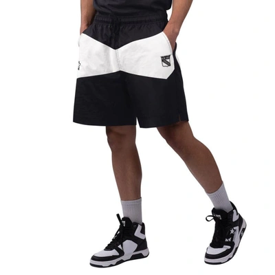 Starter Men's  X Nhl Black Ice Black, White New York Rangers Linechange Shorts In Black,white