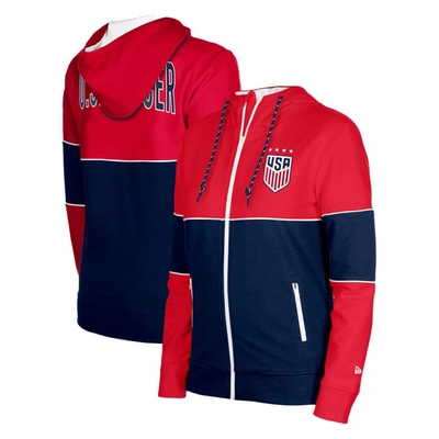 5th And Ocean By New Era 5th & Ocean By New Era Navy Uswnt Active Stretch Fleece Full-zip Hoodie Jacket