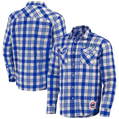 Darius Rucker Collection By Fanatics Royal Chicago Cubs Plaid Flannel Button-up Shirt