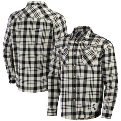 Darius Rucker Collection By Fanatics Black Chicago White Sox Plaid Flannel Button-up Shirt