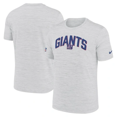 Nike White New York Giants Sideline Velocity Athletic Stack Performance T-shirt