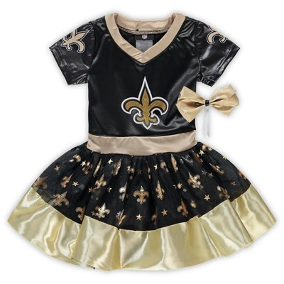 Jerry Leigh Kids' Girls Toddler Black New Orleans Saints Tutu Tailgate Game Day V-neck Costume