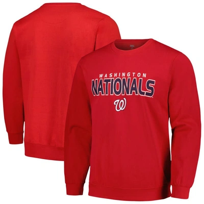 Stitches Red Washington Nationals Pullover Sweatshirt