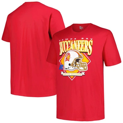 New Era Red Tampa Bay Buccaneers Big & Tall Helmet Historic Mark T-shirt