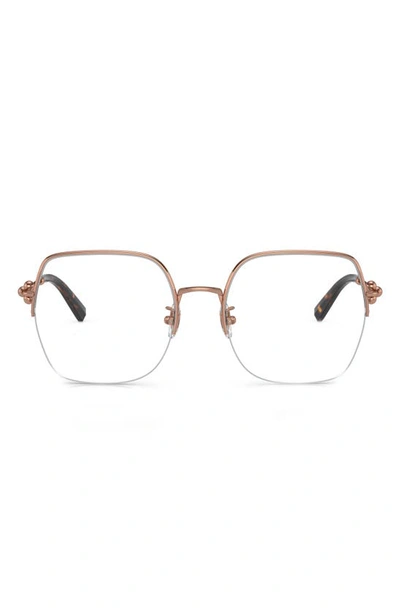 Tiffany & Co 56mm Square Optical Glasses In Rose Gold