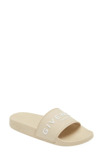 Givenchy Logo Slide Sandal In Light Beige