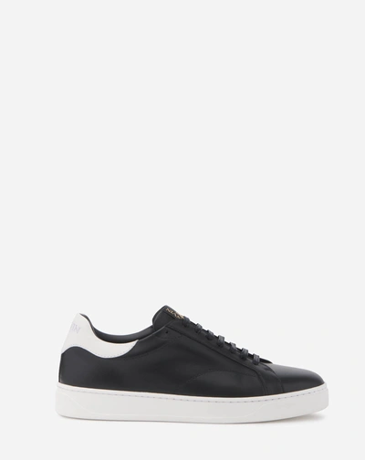 Lanvin Ddb0 Leather Sneakers In Black/white