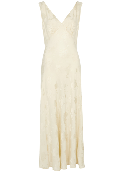 Rixo London Rixo Sandrine Floral-jacquard Midi Dress In Ivory