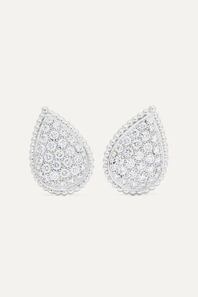 Boucheron Serpent Bohème 18-karat White Gold Diamond Earrings