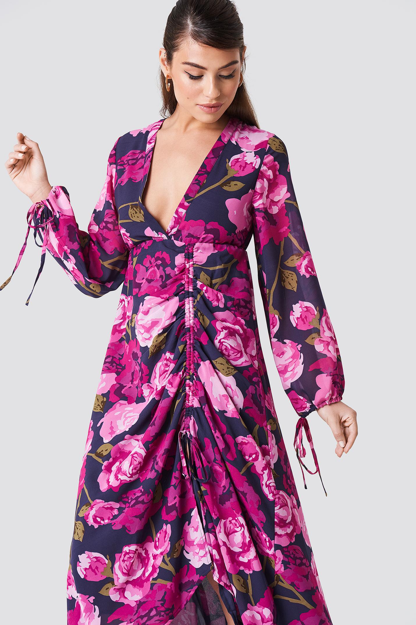 drawstring maxi dress