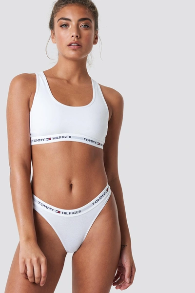 Tommy Hilfiger Cotton Iconic Thong White | ModeSens