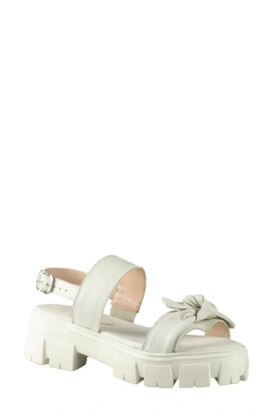 Sandro Moscoloni Top Bow Platform Sandal In White