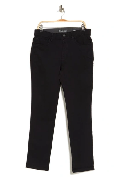 Calvin Klein Brushed Twill Slim Pants In Black Beauty