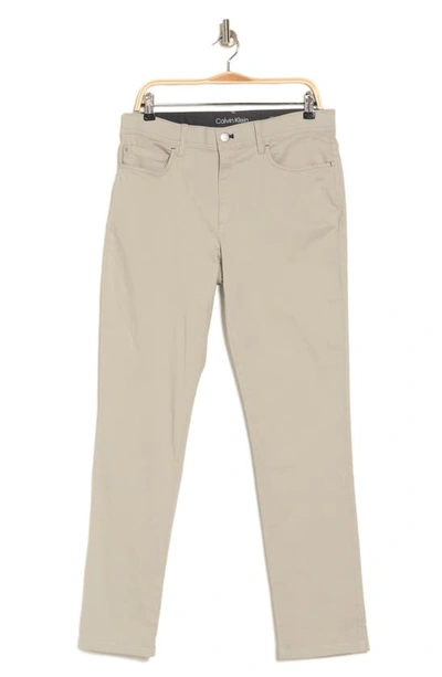 Calvin Klein Brushed Twill Slim Pants In Sandpaper