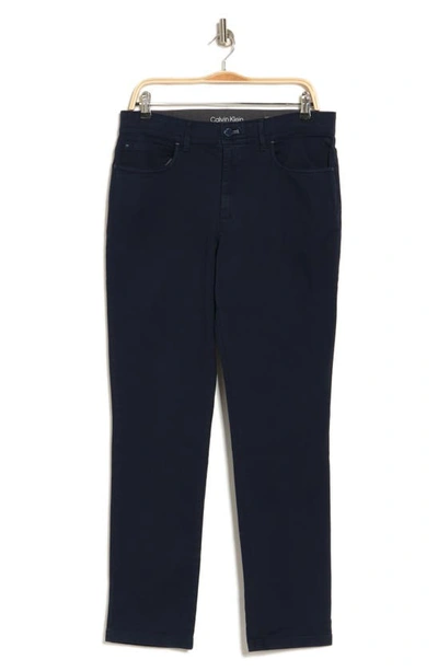 Calvin Klein Brushed Twill Slim Pants In Dark Sapphire