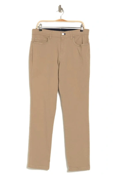 Calvin Klein Brushed Twill Slim Pants In Greige