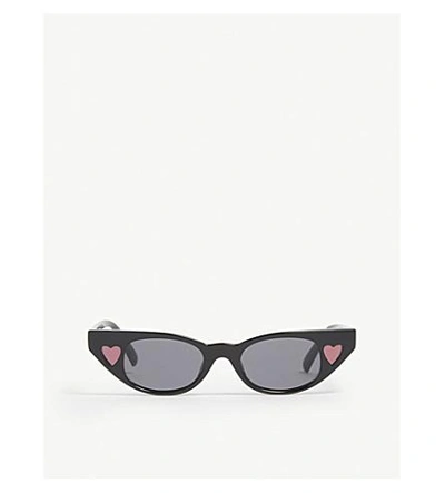 Le Specs The Heartbreaker Cat-eye-frame Sunglasses In Black