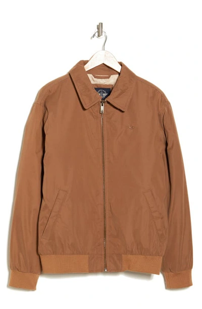 Dockers Microtwill Bomber Jacket In Emperador Brown