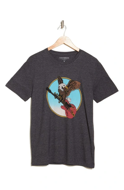 Lucky Brand Eagle Guitar Graphic T-shirt In Charcoal Heather