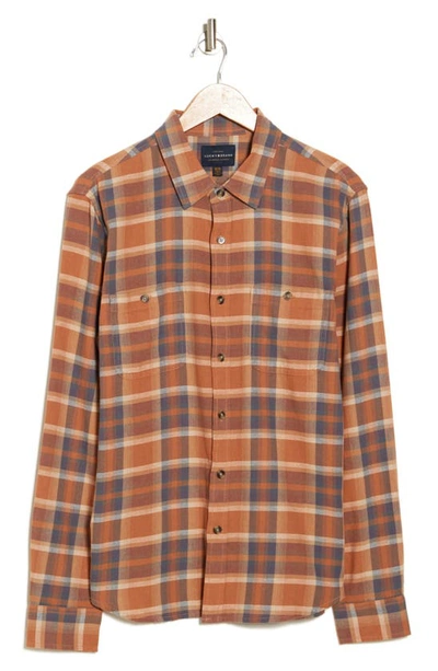 Lucky Brand Grom Plaid Button-up Shirt In Orange Multi