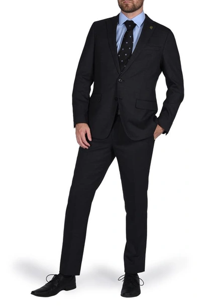 Cricketeer Birdseye Wool Blend Suit In Black
