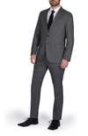 Cricketeer Birdseye Wool Blend Suit In Charcoal