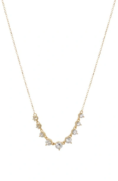 Argento Vivo Sterling Silver Cubic Zirconia Necklace In Gold
