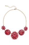 Tasha Crystal Medallion Collar Necklace In Red