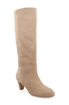 Journee Collection Jovey Tall Boots In Taupe Suede