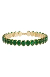 Natasha Cubic Zirconia Stone Cuff Bracelet In Emerald