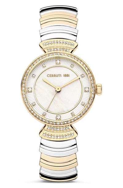 Cerruti 1881 Cerrisi Bracelet Watch, 30mm In Two-tone Silver/ Rose Gold