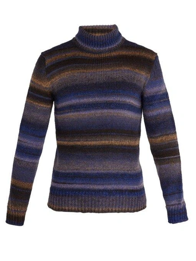 Altea Striped Wool-blend Sweater In Blue
