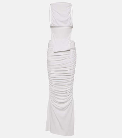 Christopher Esber Illusions Draped Maxi Dress In White