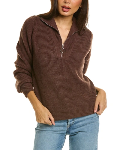 Anna Kay Funnel Neck Wool-blend Sweater In Brown