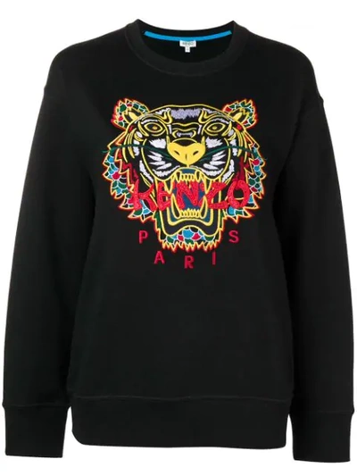 Kenzo Embroidered Tiger Sweatshirt In Black