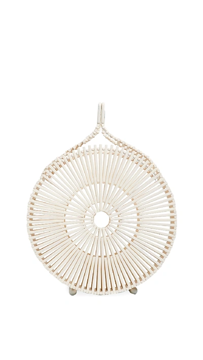 Cult Gaia Round Bamboo Bag In Beige