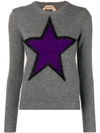 N°21 Nº21 Star Embroidered Sweater - Grey