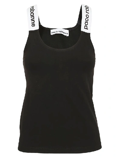 Paco Rabanne Logo Strap Tank Top In Nero