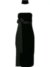 Alex Perry Imogen Velvet Neck Cuff Dress - Black