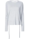 Tibi Ruched Back Panelled Sweater In Grey